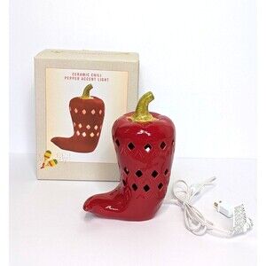 Cracker Barrel Ceramic Red Chili Pepper Accent Light New in Box